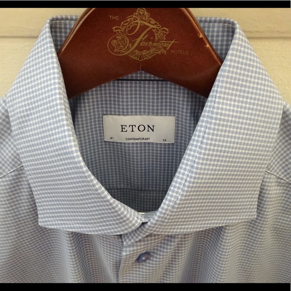 ETON Contemporary Fit Check Twill 16 41